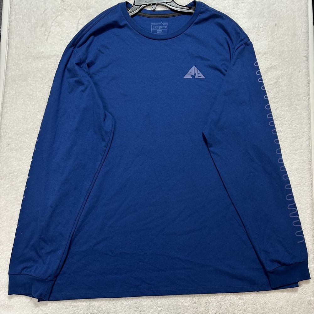 Patagonia Mens Size M Blue Long Sleeve Driftways Organic T Shirt
